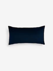 Navy Blue Zig Zag Cut Velvet Cushion - Image 4 of 5