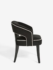 Set of 2 Soft Velvet Black Remi Black Leg Dining Chairs - Image 7 of 9