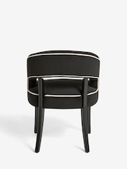 Set of 2 Soft Velvet Black Remi Black Leg Dining Chairs - Image 8 of 9