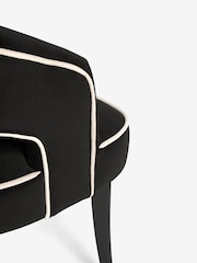 Set of 2 Soft Velvet Black Remi Black Leg Dining Chairs - Image 9 of 9