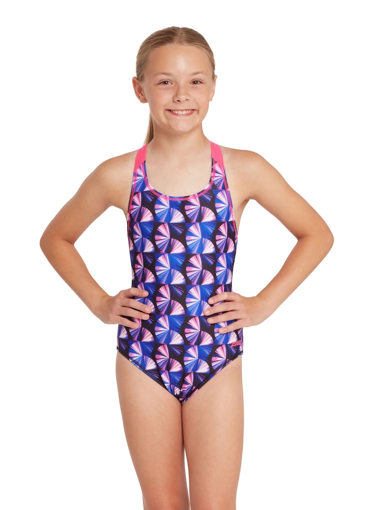 Zoggs Girls Flyback One Piece Swimsuit - Image 1 of 5 Zoggs Girls Flyback One Piece Swimsuit - Image 1 of 5