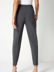 Roman Grey Short Straight Leg Stretch Trousers - Image 2 of 4