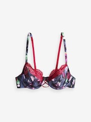 B by Ted Baker Charcoal Grey Floral Print Full Cup Underwire Bra - Bild 10 von 13