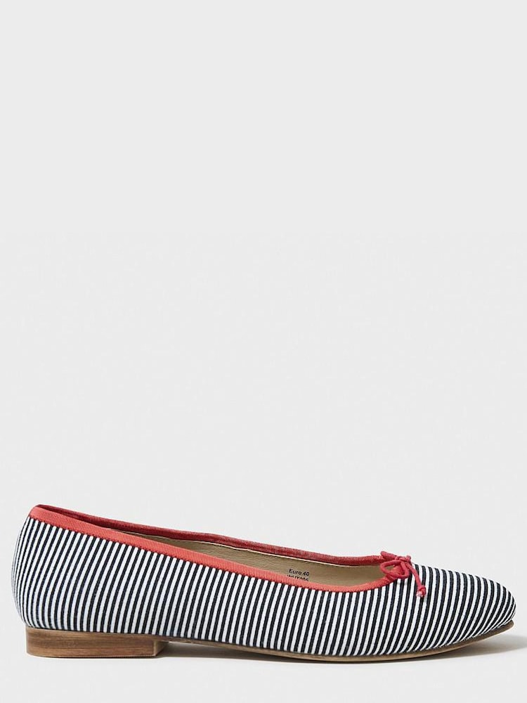 Crew Clothing Stripe Ballet Pumps - Image 1 of 4 Crew Clothing Stripe Ballet Pumps - Image 1 of 4