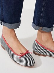 Crew Clothing Stripe Ballet Pumps - Image 4 of 4