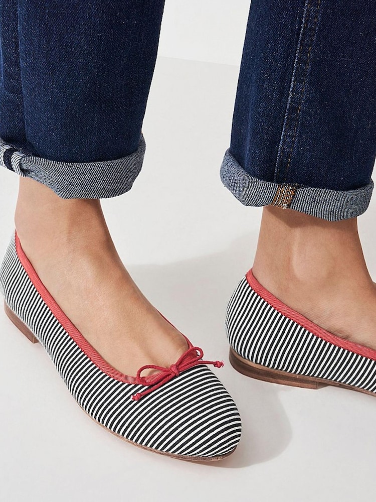 Crew Clothing Stripe Ballet Pumps - Image 4 of 4 Crew Clothing Stripe Ballet Pumps - Image 4 of 4