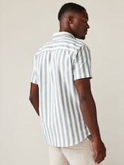 JACK & JONES Blue Printed Short Sleeve Summer Shirt - Image 2 of 4