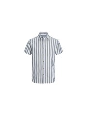 JACK & JONES Blue Printed Short Sleeve Summer Shirt - Image 4 of 4