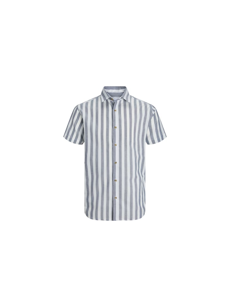 JACK & JONES Blue Printed Short Sleeve Summer Shirt - Image 4 of 4 JACK & JONES Blue Printed Short Sleeve Summer Shirt - Image 4 of 4