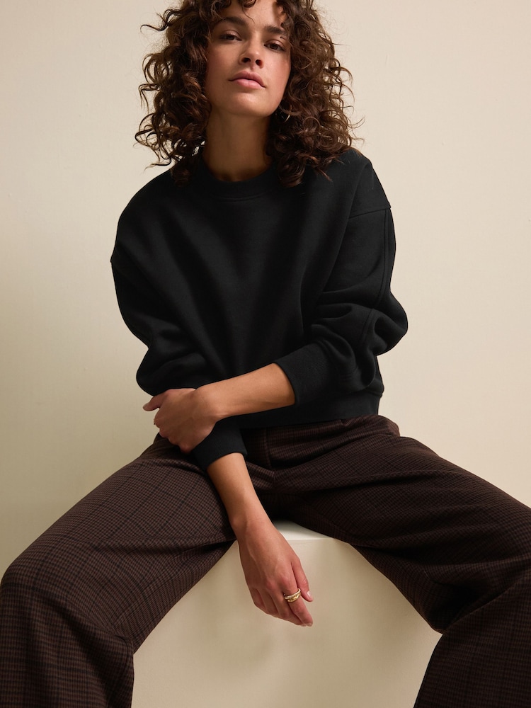 Ultimate Black Heavyweight Soft Touch Crew Neck Sweatshirt - Image 2 of 6