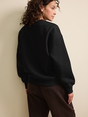 Ultimate Black Heavyweight Soft Touch Crew Neck Sweatshirt - Image 3 of 6
