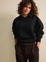 Ultimate Black Heavyweight Soft Touch Crew Neck Sweatshirt - Image 4 of 6