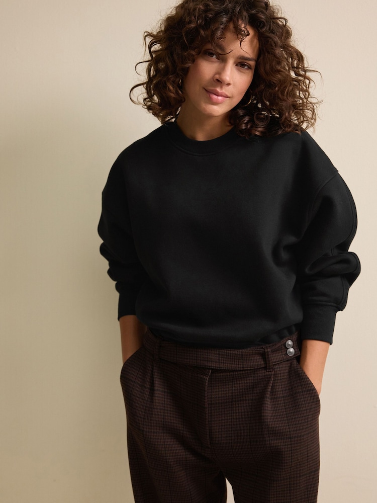 Črna Ultimate - Težak mehek pulover z okroglim ovratnikom - Slika 4 iz 4 Črna Ultimate - Težak mehek pulover z okroglim ovratnikom - Slika 4 iz 4