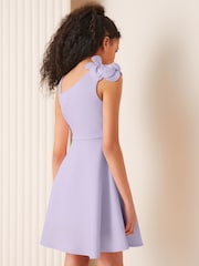 Lipsy Purple Corsage Scuba Occasion Dress (5-16yrs) - Image 4 of 4
