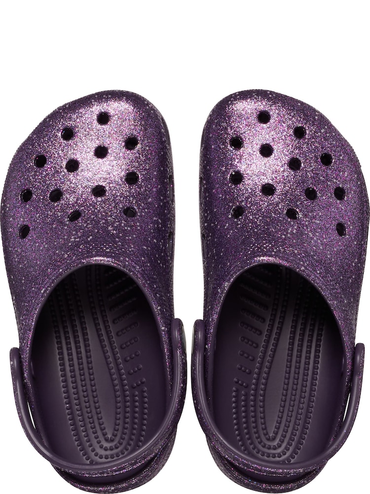 Buy Crocs Purple Classic Toddler Glitter Clogs from the Next UK