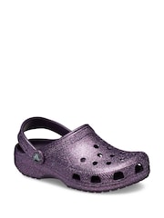 Crocs Purple Classic Toddler Glitter Clogs - Image 5 of 6