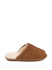Just Sheepskin Brown Mens Donmar Slippers - Image 2 of 5
