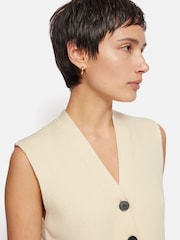 Jigsaw Cream Cotton Blend Waistcoat - Image 2 of 6