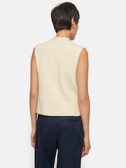 Jigsaw Cream Cotton Blend Waistcoat - Image 5 of 6
