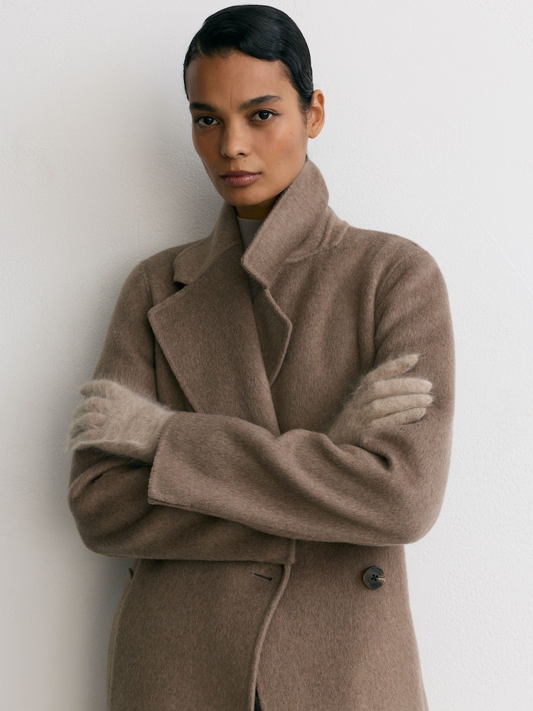 Neutral - Guantes de cachemira cepillada Millie de Reiss - Imagen 1 de 3