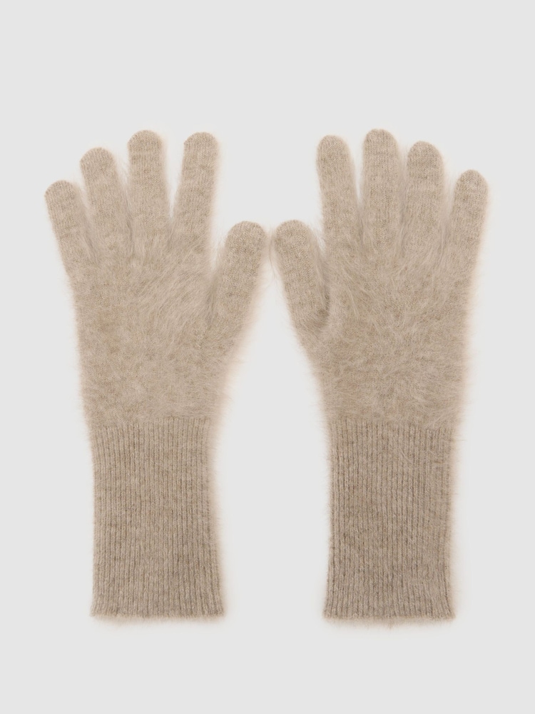 Neutral - Guantes de cachemira cepillada Millie de Reiss - Imagen 2 de 3