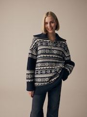 Black/White Matching Family Womens Christmas Fairisle Pattern Jumper - Image 1 of 13