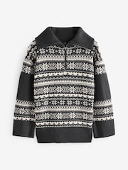 Black/White Matching Family Womens Christmas Fairisle Pattern Jumper - Image 10 of 13