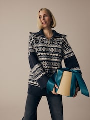 Black/White Matching Family Womens Christmas Fairisle Pattern Jumper - Image 7 of 13