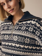 Black/White Matching Family Womens Christmas Fairisle Pattern Jumper - Image 9 of 13