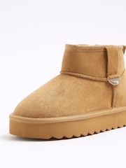 River Island Brown Girls Faux Fur Lined Boots - Image 4 of 4