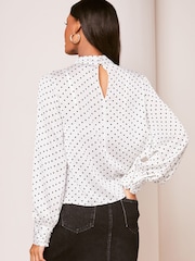 Lipsy White High Neck Long Sleeve Blouse - Image 2 of 4