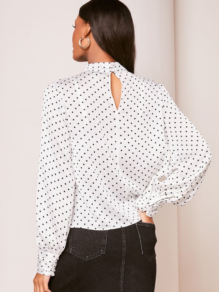 Lipsy White High Neck Long Sleeve Blouse - Image 2 of 4