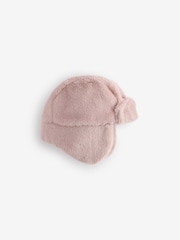 Pink Faux Fur Baby Trapper Hat (0mths-2yrs) - Image 1 of 2