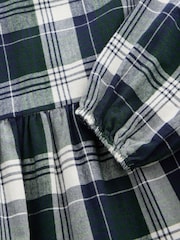 Green Check Long Sleeve Tiered 100% Cotton Dress (3-16yrs) - Image 7 of 7