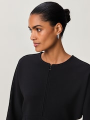 Black Long Sleeve Zip Front Mini Dress - Image 4 of 8