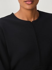 Black Long Sleeve Zip Front Mini Dress - Image 5 of 8
