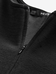 Black Long Sleeve Zip Front Mini Dress - Image 8 of 8
