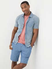 FatFace Truro Blue Geo Jersey Shirt - Image 1 of 5