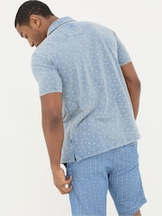 FatFace Truro Blue Geo Jersey Shirt - Image 2 of 5