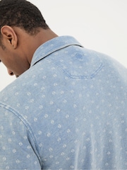 FatFace Truro Blue Geo Jersey Shirt - Image 4 of 5