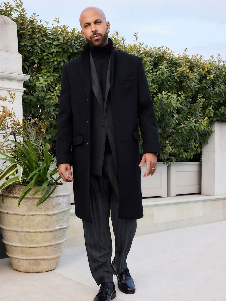 Black Signature Soft Touch Wool Rich Epsom Coat - Image 1 of 11