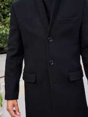 Black Signature Soft Touch Wool Rich Epsom Coat - Image 5 of 11