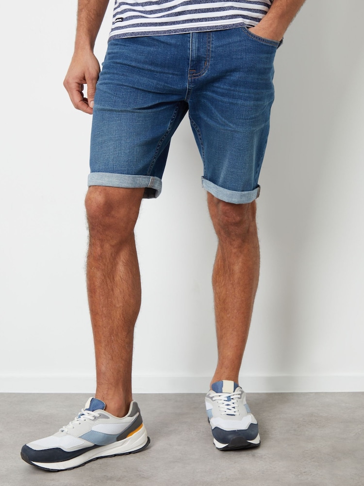 Dunkelblau - Threadbare Jeansshorts mit Umschlag - Bild 2 von 4 Dunkelblau - Threadbare Jeansshorts mit Umschlag - Bild 2 von 4