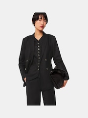 Whistles Black Linen Blend Lindsey Blazer - Image 1 of 5