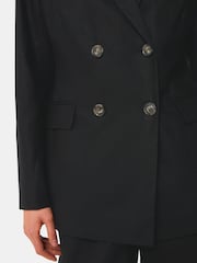Whistles Black Linen Blend Lindsey Blazer - Image 4 of 5