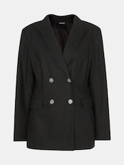 Whistles Black Linen Blend Lindsey Blazer - Image 5 of 5