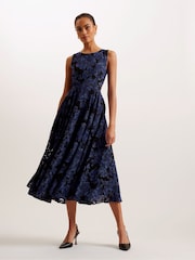 Ted Baker Blue Occhito Cut-Out Midi Dress - Image 1 of 7