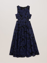 Ted Baker Blue Occhito Cut-Out Midi Dress - Image 5 of 7