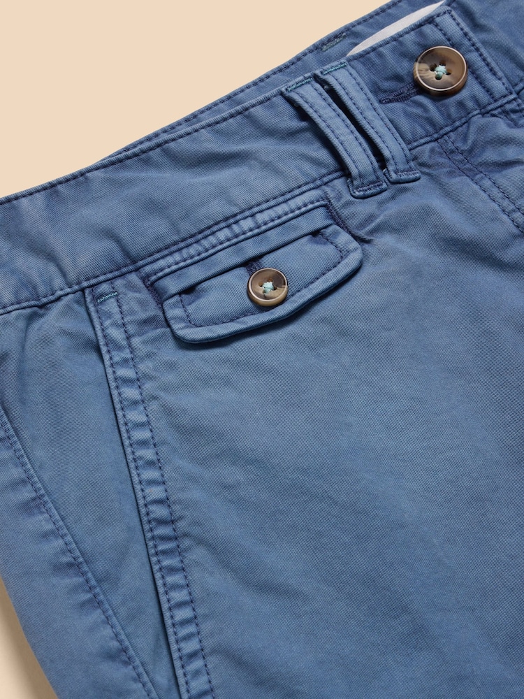 White Stuff Blue Hayley Organic Chino Shorts - Image 7 of 7