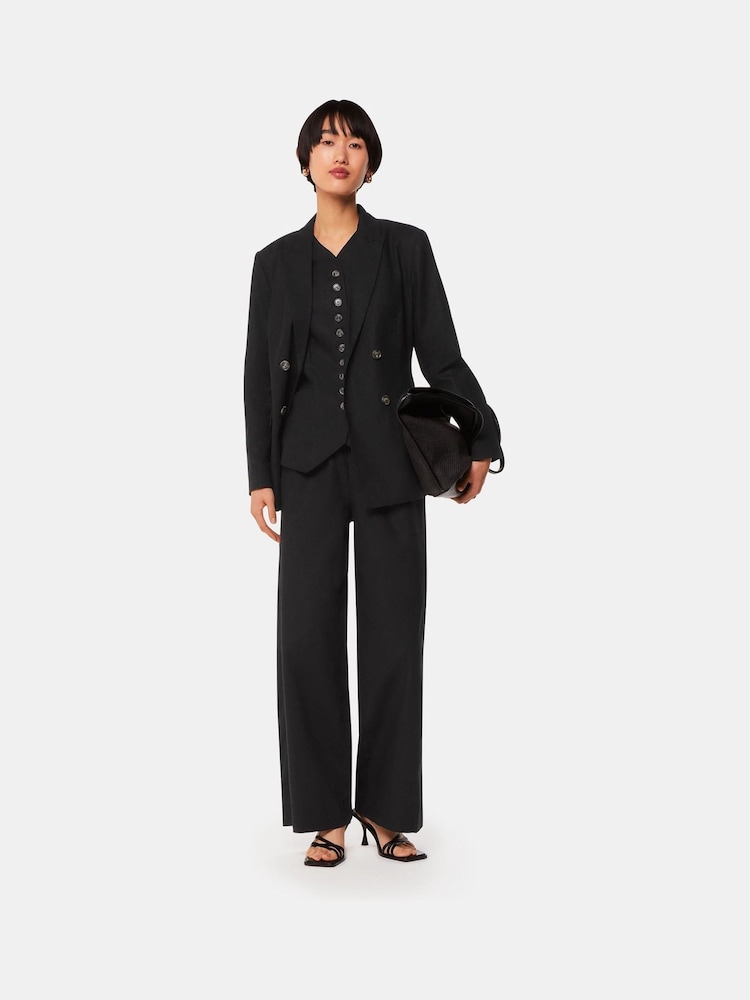 Whistles Black Linen Blend Lindsey Trousers - Image 1 of 5